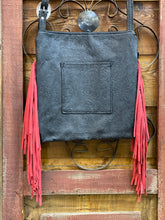 Wilder Upside Downtown (Body) Red Laredo Embossed Leather & Silver Acid Washed Hide Crossbody