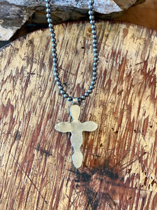 Arrow Cross Silver Necklace