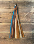10” Tassel Mult Leather: Various Browns & Turquoise Leathers!
