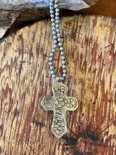 Cross Abalone and Silver Necklace