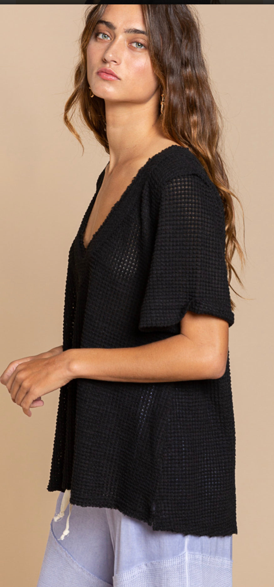 Waffle Knit Black