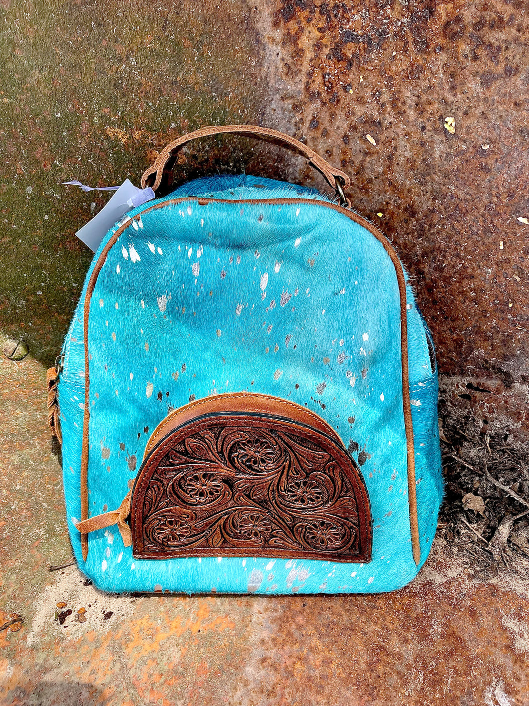 Turquoise Hide Backpack