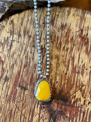Jasper Stone and Silver Necklace