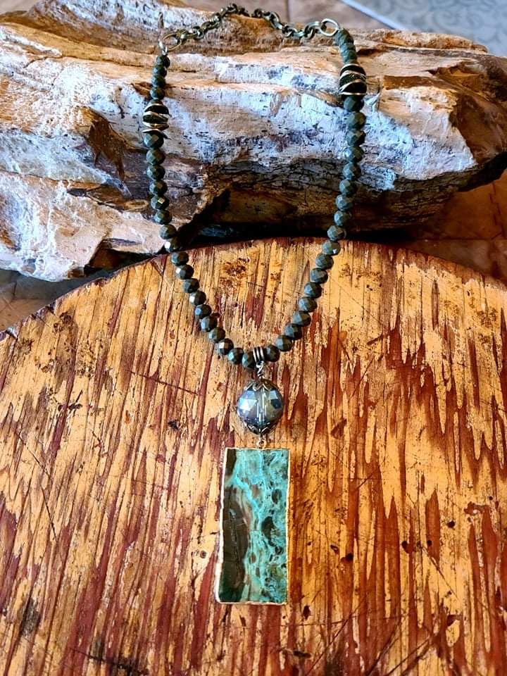 Charcoal Ocean Agate Necklace